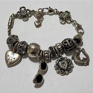 Brighton July birthstone,‎ crystal jeweled alligator, sunglasses charm bracelet